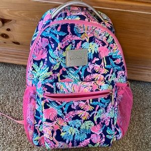 Lilly Pulitzer Pink and Blue Tropical Backpack